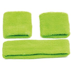 PartyXPeople Bandeau éponge Vert 3 pièces | Style rétro années 80 | Accessoires de Costume de Sport | Accessoire de déguisement
