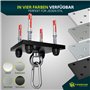 Yourkon | Sac de frappe et support de plafond | Blanc poudré | Matériel de fixation inclus | Acier de 5 mm d'épaisseur | 140 kg 