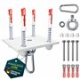 Yourkon | Sac de frappe et support de plafond | Blanc poudré | Matériel de fixation inclus | Acier de 5 mm d'épaisseur | 140 kg 