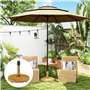 Outsunny Pied de parasol en béton, avec roulettes, freins, rond, poids de parasol, support pour parasol Ø 36/38/48 mm, pour balc