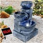 AMUR Fontaine de Jardin Solaire avec Batterie Lithium et Éclairage LED - Cascade Bols Trois Niveaux Relaxante et Élégante