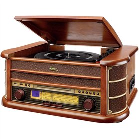 Dual NR Chaîne rétro Marron avec Radio Ondes Courtes et Moyennes