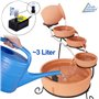 Fontaine Solaire Cascade Pichet et Bols en Terre Cuite - Déco Originale pour Jardin, Terrasse, Véranda
