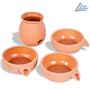 Fontaine Solaire Cascade Pichet et Bols en Terre Cuite - Déco Originale pour Jardin, Terrasse, Véranda
