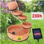 Fontaine Solaire Cascade Pichet et Bols en Terre Cuite - Déco Originale pour Jardin, Terrasse, Véranda
