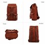 Gusti Sac à dos en cuir - Gary 13" Sac à dos Sac de jour Sac d'extérieur Cuir véritable Homme/Femme