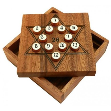 LOGOPLAY Star 26 - Jeu de calcul - Jeu de chiffres - Jeu de réflexion - Jeu de patience - Jeu de logique en bois