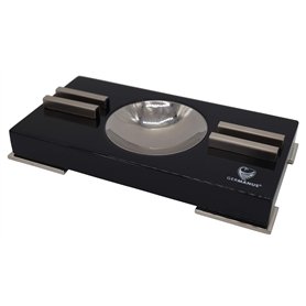 GERMANUS Cendrier à cigares en bois noir pour 2 cigares