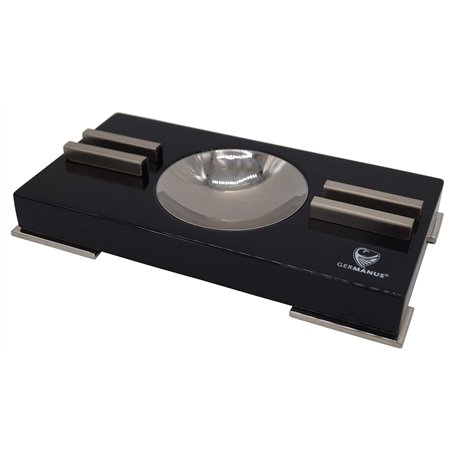 GERMANUS Cendrier à cigares en bois noir pour 2 cigares