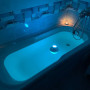 MusicMan Haut-Parleur de Piscine Portable, sans Fil et étanche avec Bluetooth, 4 LED Couleurs différentes, Mains Libres avec Mic
