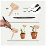 Pancarte en bois pour l'étiquetage des plantes: box de 60 étiquettes en bois avec stylo - Ardoise en bois pour jardin, plante et