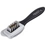 PREMYO Brosse à Poils Laiton et Nylon Nettoyage Efficace à Chaussures à Daim Nubuck Suédé Cuir Pleine Fleur avec Manche Durable