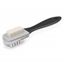 PREMYO Brosse à Poils Laiton et Nylon Nettoyage Efficace à Chaussures à Daim Nubuck Suédé Cuir Pleine Fleur avec Manche Durable 