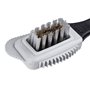 PREMYO Brosse à Poils Laiton et Nylon Nettoyage Efficace à Chaussures à Daim Nubuck Suédé Cuir Pleine Fleur avec Manche Durable 