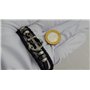 Hanessa Bracelet surfeur en cuir noir ancre pour homme - Bijoux en acier inoxydable - Cadeau de Noël pour un ami/un homme, 23.5 
