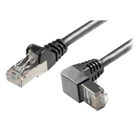 Sat-Fox Câble réseau Cat6A/S/FTP (PIMF) - Fiche RJ45 droite vers fiche RJ45 coudée vers le bas - 1 m
