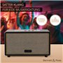 Bennett & Ross BB-860BK Blackmore Haut-Parleur Bluetooth rétro en Cuir - Haut-Parleur Vintage avec 2X 30W - Speaker Entrée USB a