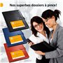 perfect line pochette porte-bloc A4 en cuir synthétique, pochette porte-documents noire, conférencier avec fermeture magnétique,