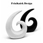 Sculpture élégante en céramique - décoration Moderne en Blanc à crème - Spirale décorative de 20 cm de Haut - Convient également