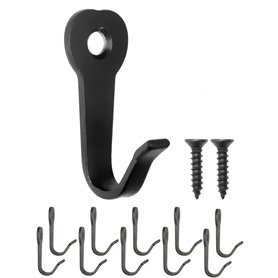 FUXXER Lot de 10 crochets classiques en fer - 39 x 22 mm - Noir