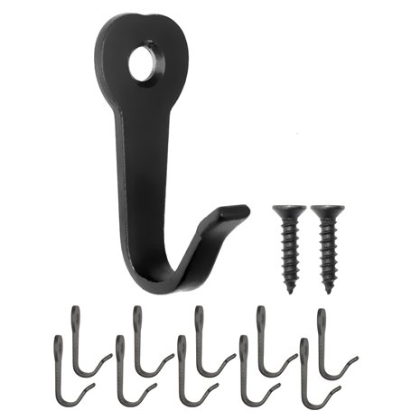 FUXXER Lot de 10 crochets classiques en fer - 39 x 22 mm - Noir