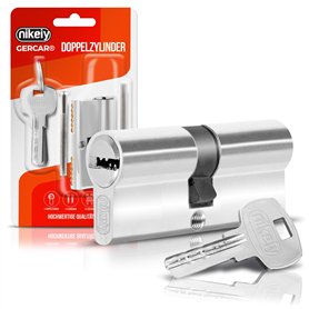 Gercar Cylindre de serrure profilé 45/45 - double cylindre - Avec 5 clés - Individuelles - Longueur : 90 mm