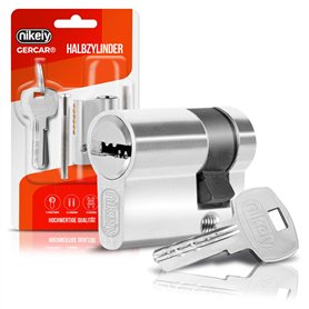GERCAR Demi-cylindre profilé 10/30 Cylindre de serrure de porte - Avec 5 clés - Individuel - Longueur : 40 mm - A : 10 B : 30 -