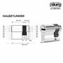 GERCAR Demi-cylindre profilé 10/30 Cylindre de serrure de porte - Avec 5 clés - Individuel - Longueur : 40 mm - A : 10 B : 30 - 