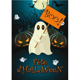Edition Colibri 10 Invitations Halloween Fantôme Boo: Cartes d'invitation pour une fête effrayante pour enfants avec un mignon f