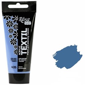 Krevo Art Peinture pour tissu - Résistante au lavage - Bleu jean - Peinture acrylique à base d'eau - Tube de 60 ml - Peinture te