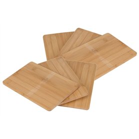 Lot de 6 planches à découper en bambou 22 x 14 cm - Planche de cuisine en bois - Tranche servier de cuisine - Planches naturelle