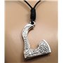 AB Viking Crafts Vikings Bracelet en cuir avec pendentif en forme de hache viking en métal dans une pochette à bijoux, 42 cm, Cu