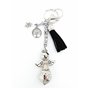AB Viking Crafts Pendentif ange gardien pour sac à dos, sac, voiture, clés avec arbre de vie, trèfle et gravure Family | Bonheur