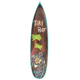 Interlifestyle Planche de surf décorative Tiki - 100 cm - Motif Tiki Bar