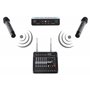 Pronomic Powermake 600 - Table de mixage 6 canaux dj - 2 microphones UHF sans fil - Puissance RMS 760 watt - Processeur multi-ef