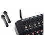 Pronomic Powermake 600 - Table de mixage 6 canaux dj - 2 microphones UHF sans fil - Puissance RMS 760 watt - Processeur multi-ef