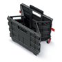 Spetebo Chariot de courses pliable en plastique avec roues - 35 l - Boîte de transport mobile avec poignée télescopique - Panier