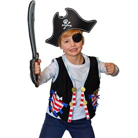 Krause & Sohn Costume de pirate gilet de pirate avec motif tête de mort