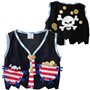 Krause & Sohn Costume de pirate gilet de pirate avec motif tête de mort, chapeau et cache-œil pour enfants de 3 à 6 ans, carnava