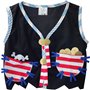 Krause & Sohn Costume de pirate gilet de pirate avec motif tête de mort, chapeau et cache-œil pour enfants de 3 à 6 ans, carnava