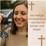 ELBKAISER Porte-clés de voiture Saint Christophe - Pendentif de voiture Saint Christophe pour automobilistes - Saint Christophe 