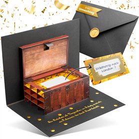 Bon à remplir soi-même comme coffre au trésor pop-up