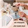 Grüntal Kit de poterie en argile séchant à l'air libre - Kit de poterie pour la maison avec outil de modelage, peintures acryliq