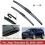 GuanLL Balais d'essuie Glace Avant pour Jeep Cherokee KL 2014 2015 2016 2017 2018 2019 de Voiture Compatible Window Pare Brise E