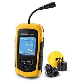 JXJXJX Sondeur de profondeur - Écran couleur LCD - Détecteur de poisson portable - Profondeur maximale de 100 m - Sondeur d'écho