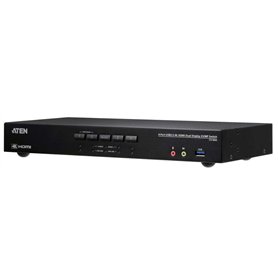 ATEN CS1844 Commutateur KVM 4 Ports True 4K HDMI Dual-View avec Audio & hub USB 3.0