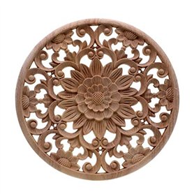 Beauneo Appliques en Bois Rond De Sculpture De Fleurs Sculptées pour Décalque De Moulures en Bois Non-Peintes Meuble Armoire Fig