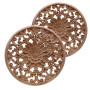 Beauneo Appliques en Bois Rond De Sculpture De Fleurs Sculptées pour Décalque De Moulures en Bois Non-Peintes Meuble Armoire Fig