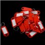 solicitous Lot de 30 étiquettes à clés en plastique pour porte-bagages avec étiquette nominative, rouge