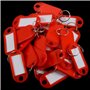 solicitous Lot de 30 étiquettes à clés en plastique pour porte-bagages avec étiquette nominative, rouge